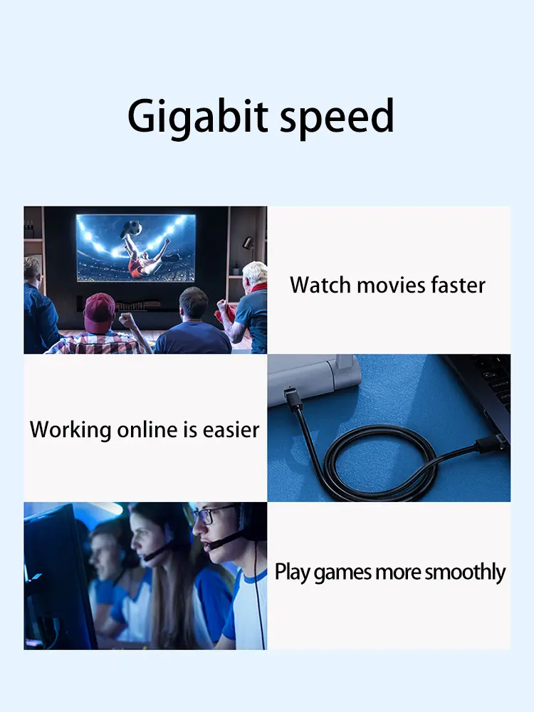 Ethernet Cable Cat6 Flat cable Gigabit High Speed 1000Mbps Internet Cable RJ45 Shielded Network LAN Cord for PC PS5 PS4 PS3 Xbox