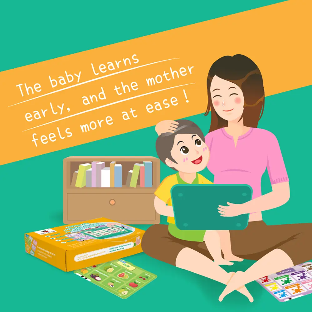 Large Size Insert Card Point Reader, Cognitive Early Education Educational Toy, Learning Reading Machine English Cognitive Cards