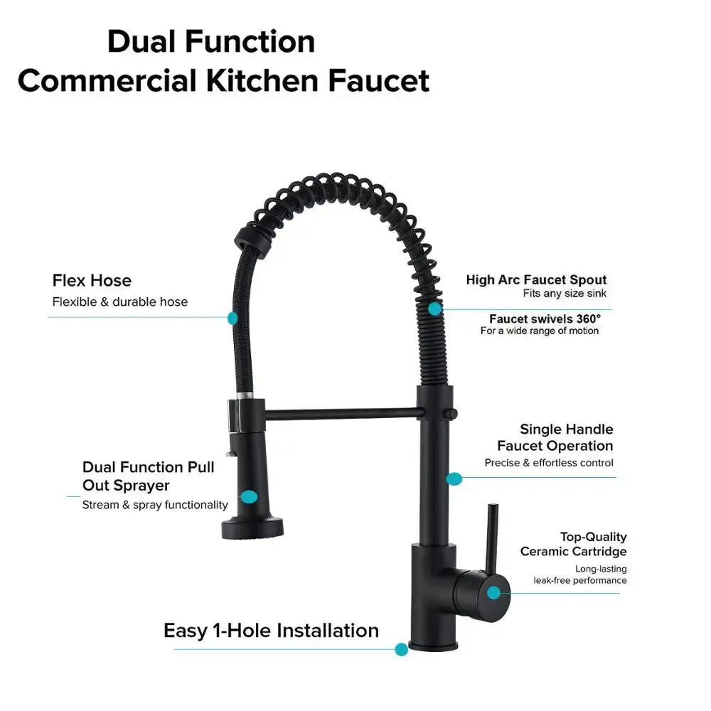 Black Gray Kitchen Sink Faucet Dual Mode Spout Pull Down 360° Rotation Faucet Deck Mounted Hot Cold Water Mixer Tap Torneira