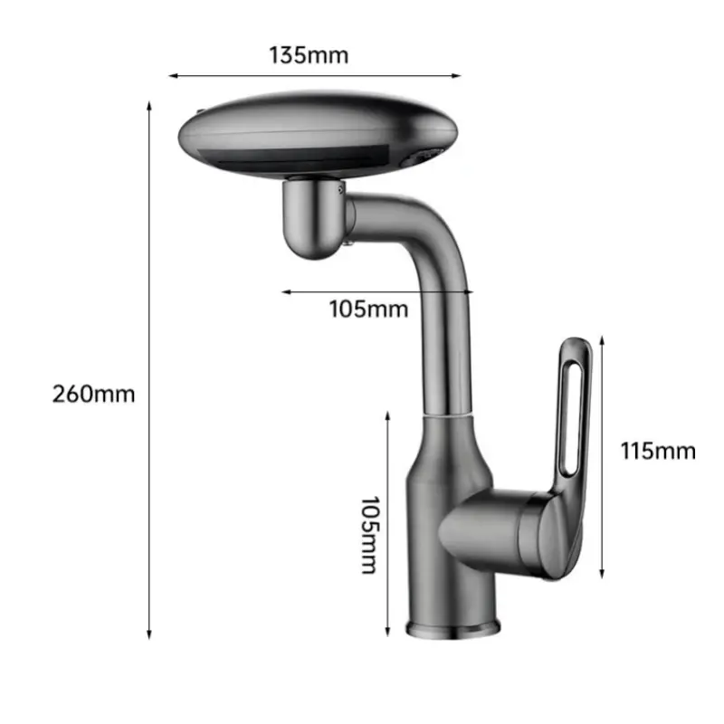 Multi Functional Waterfall Basin Faucet 4 Water Outlet Mode Spray Faucet 360°Rotation,Hot Cold Water Sink Mixer Tap For Bathroom