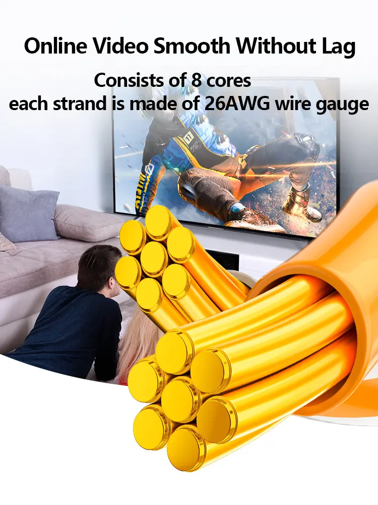 Ethernet Cable Cat6 Lan Cable High Speed 1000Mbps RJ45 Internet Cables UTP CAT6 Shielded Network LAN Cord for PC TV PS5 PS4 Xbox