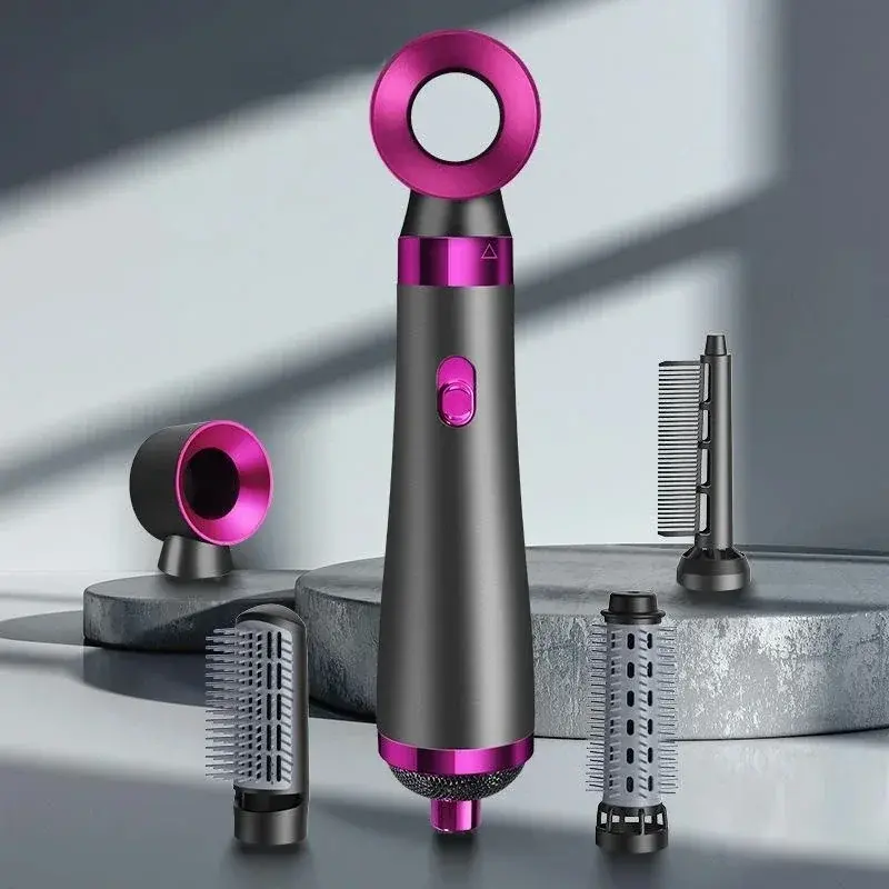 5 In 1 Hair Dryer Hot Air Comb Electric Curling Straight Hair Comb Negative Ion Hair Dryer One Step Brush 220V EU 110V US