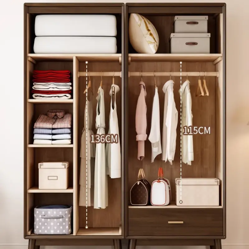Nordic Storage Organizer Wardrobes Wood Doorable Minimalist Bedroom Closet Wardrobes Clothes Shelf Guarda Roupa Furniture