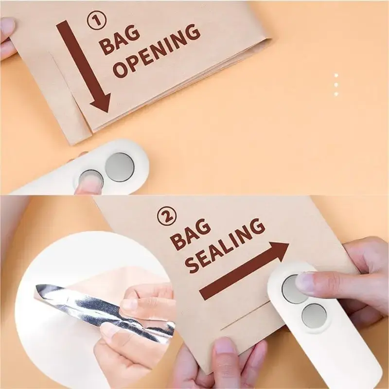 Vacuum Bag Sealing Machine Plastic Package Sealer Bags Clip Bag Handheld Sealer Food Packaging Heat Sealer For Home