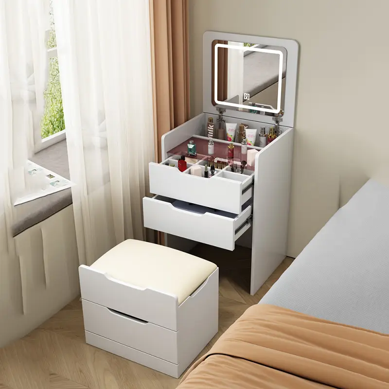 Storage Organizer Dressing Table White Mobile Stool Essentials Dressing Table Wood Bedroom Mesa Maquillaje Home Furniture