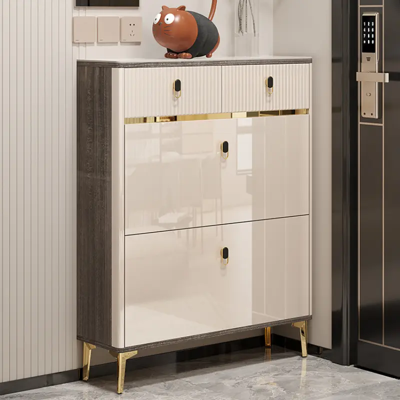 Beutiful Waterproof Shoe Cabinet Stool Design Hotel Organizer Shoe Rack Narrow Space Saving Armoire Chaussures Home Furniture