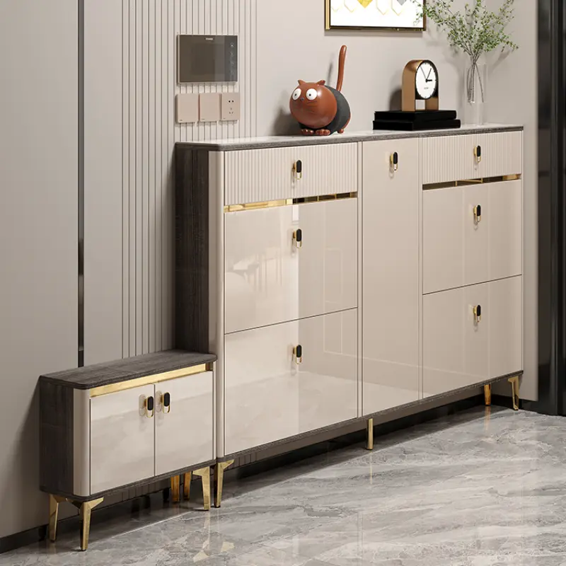 Beutiful Waterproof Shoe Cabinet Stool Design Hotel Organizer Shoe Rack Narrow Space Saving Armoire Chaussures Home Furniture