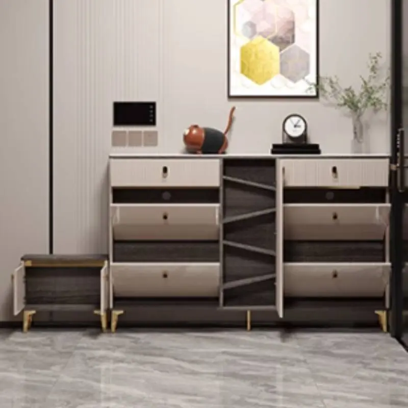 Beutiful Waterproof Shoe Cabinet Stool Design Hotel Organizer Shoe Rack Narrow Space Saving Armoire Chaussures Home Furniture