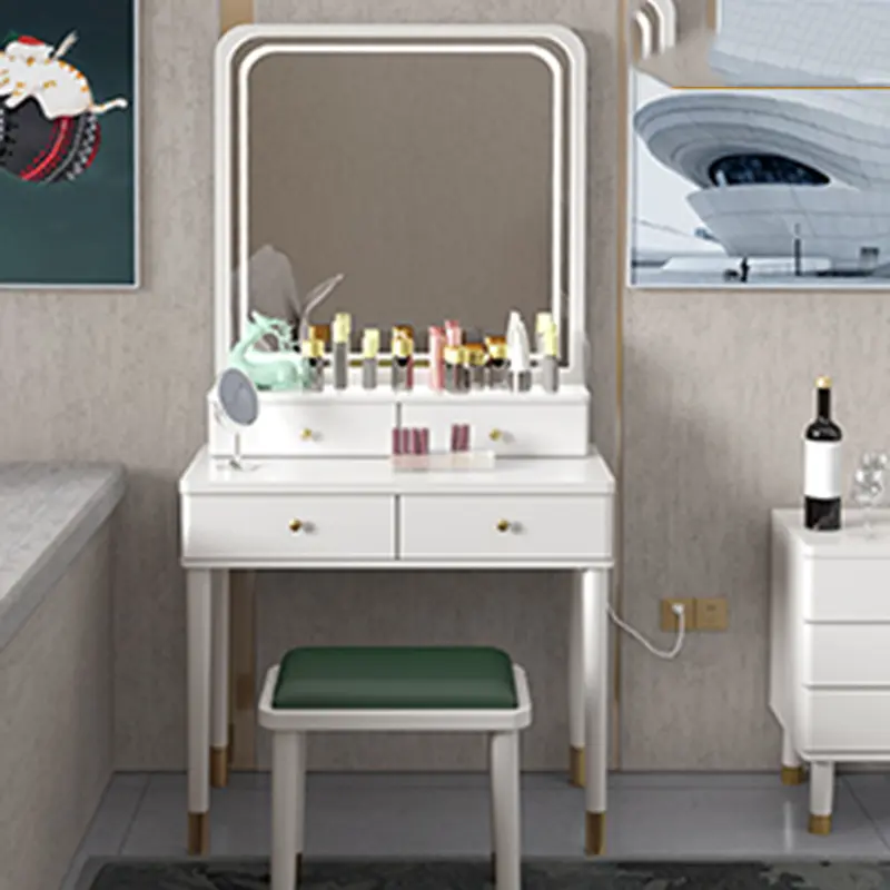 Nordic Aesthetic Dressing Table Minimal Small Storage Organizer Dressing Table Vintage Style Mesa Maquillaje Home Furniture