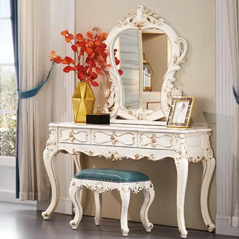 Brown Aesthetic Wood Vanity Table Storage Mirror Drawers Makeup Dresser Living Room Beauty Schmink Tisch Home Furniture Set