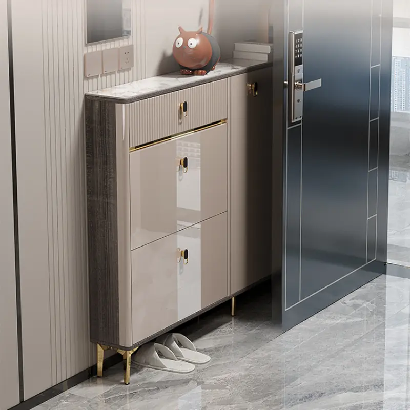 Beutiful Waterproof Shoe Cabinet Stool Design Hotel Organizer Shoe Rack Narrow Space Saving Armoire Chaussures Home Furniture