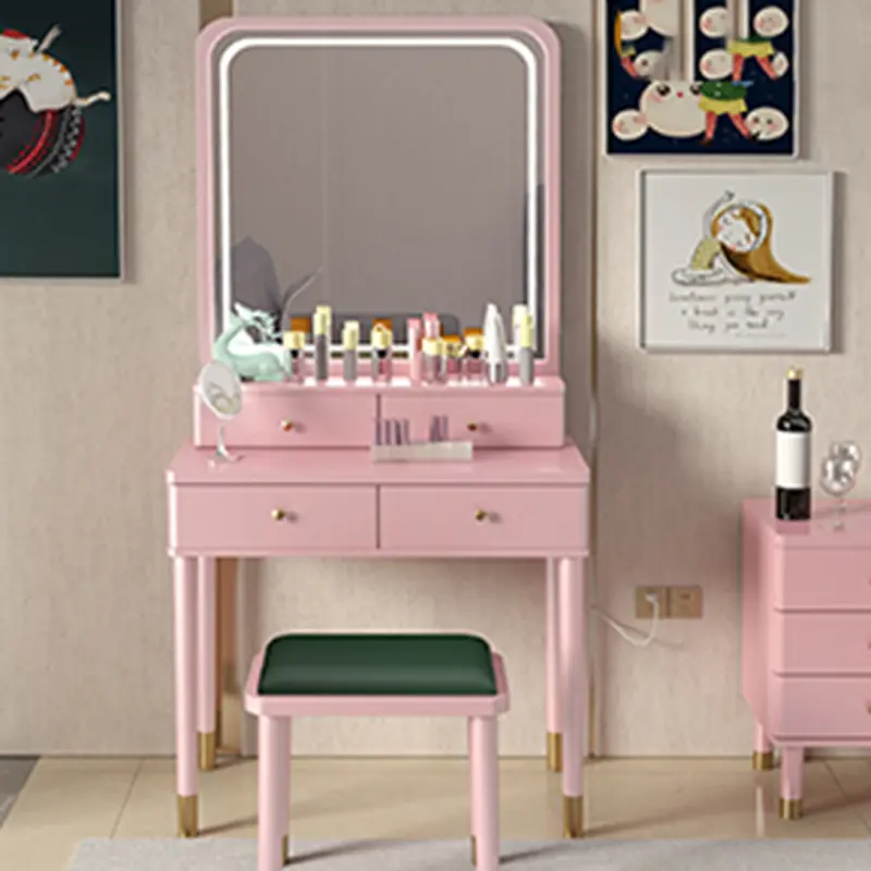 Nordic Aesthetic Dressing Table Minimal Small Storage Organizer Dressing Table Vintage Style Mesa Maquillaje Home Furniture