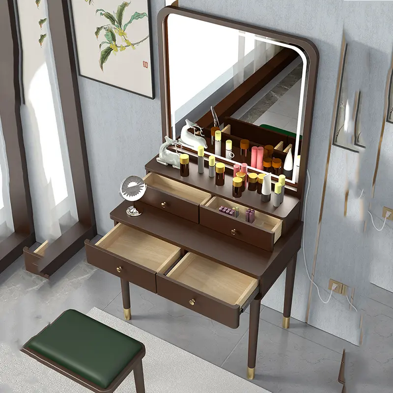 Nordic Aesthetic Dressing Table Minimal Small Storage Organizer Dressing Table Vintage Style Mesa Maquillaje Home Furniture