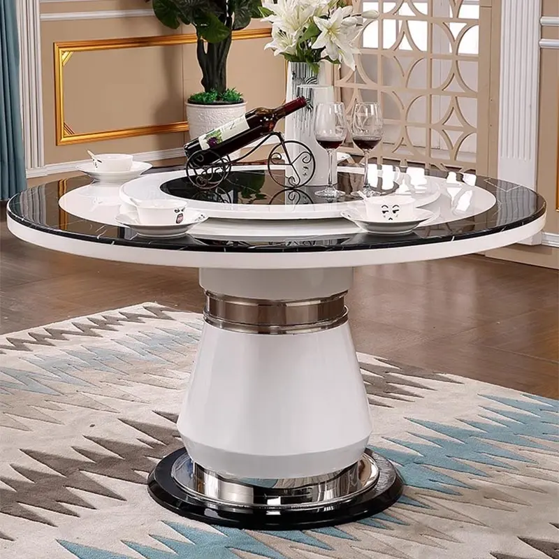 Italian Design Dining Tables Party Waterproof Salon Round Dining Tables Luxury Breakfast White Table A Manger Furniture Home