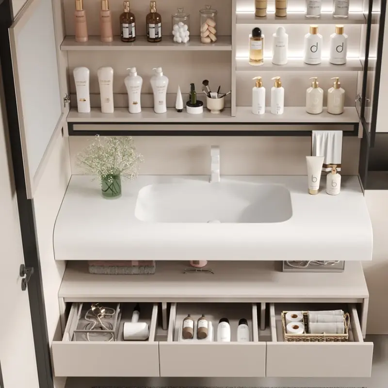 Storage Organizer Vanity Bathroom Cabinet Modern Luxury Space Saving Cabinet Display Makeup Salle De Bain Armoire Furniture