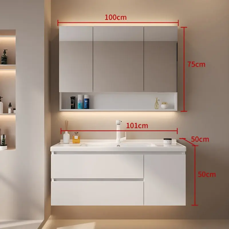 Modern Organizer Bathroom Vanity Cabinet Sink White Toilet Storage Cabinet Display Makeup Salle De Bain Armoire Home Furniture