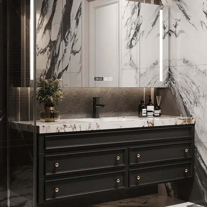 Luxury Organizer Vanity Bathroom Cabinet Sets Mirror Display Storage Cabinet Drawers Toilet Armoir Salle De Bain Home Furniture