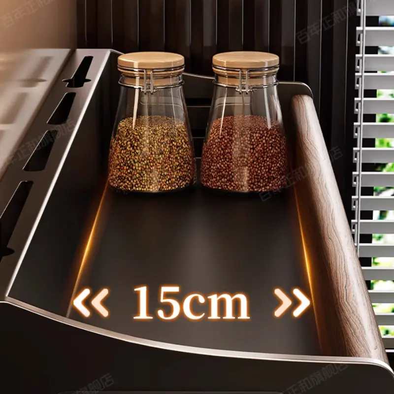 Modern Wooden Kitchen Hanger Shelf Hooks No-Drill Installation Kitchen Rack Wall-Mounted Storage For Utensils & Cookware