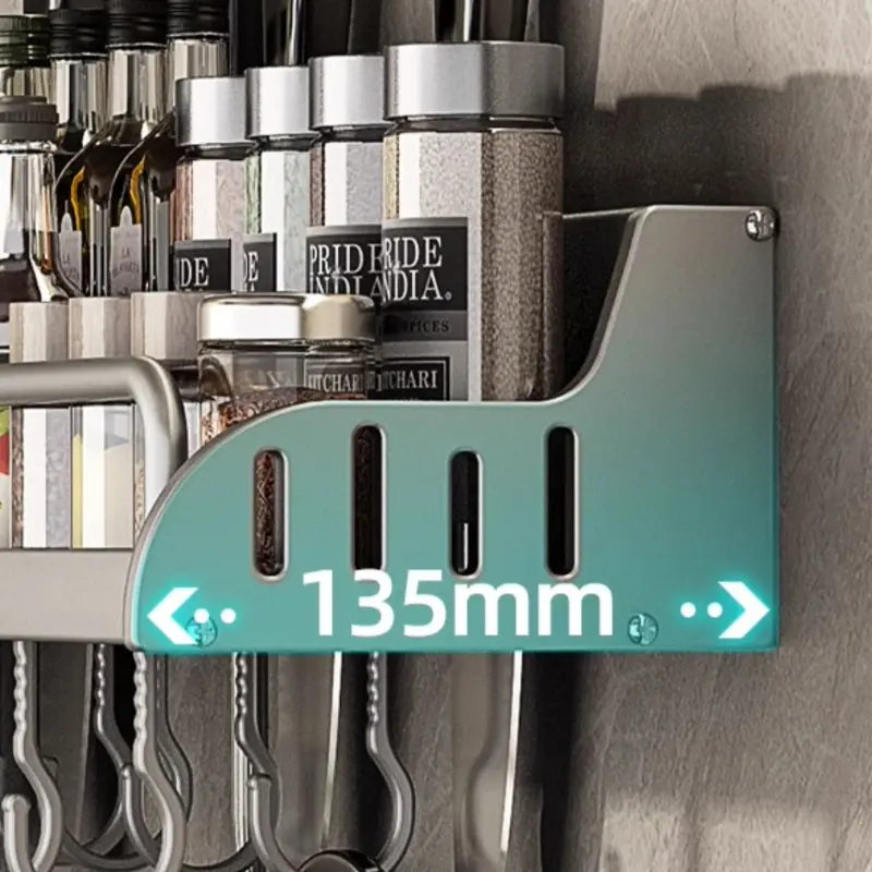 Multi-Functional Waterproof Hanging Shelf Rustproof Stainless Steel Space Saving Kitchen Rack With Durable Hook No-Drill Design