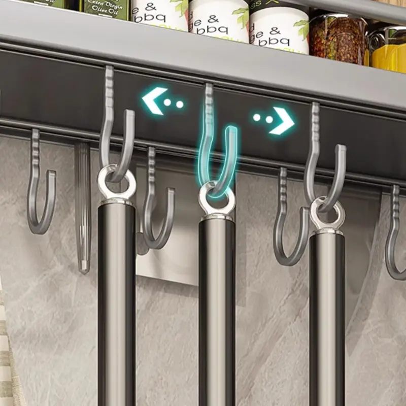 Multi-Functional Waterproof Hanging Shelf Rustproof Stainless Steel Space Saving Kitchen Rack With Durable Hook No-Drill Design