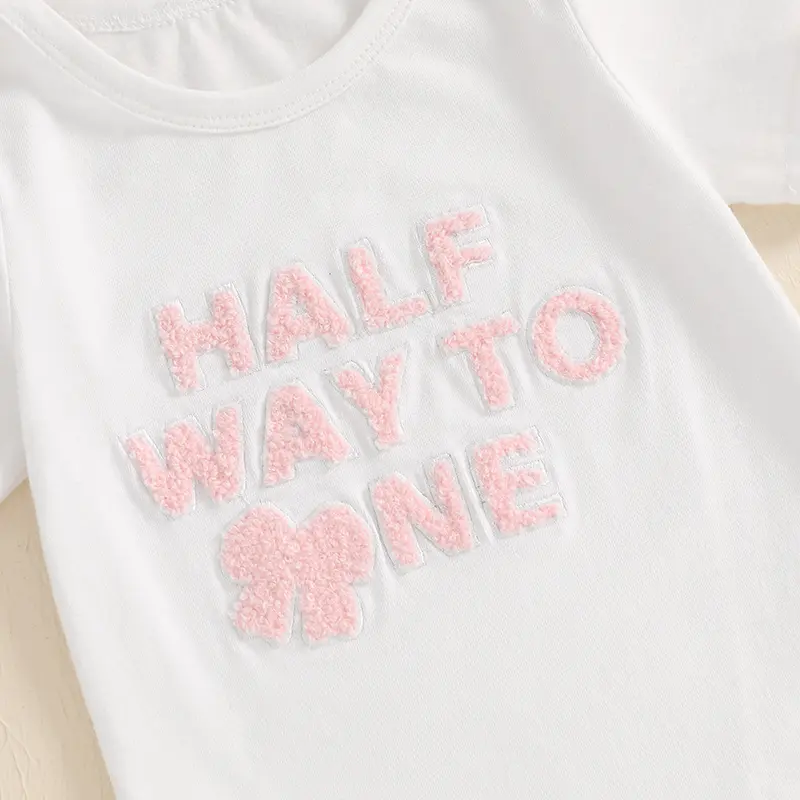 ma&baby 3-12M Newborn Infant Baby Girl 1st Birthday Clothes Sets Embroidery Short Sleeve Romper Flare Pants Hair Band Bow Outfit
