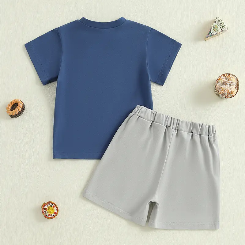 MA&BABY 1-6YBaby Boy Clothes Sets Letter Food Print Short Sleeve T-shirts Shorts Casual Children  Kid Toddler  Summer Outfit