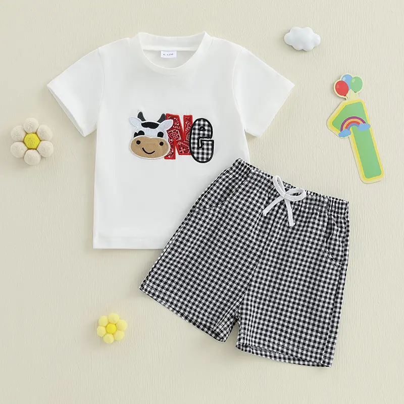 ma&baby 6-18M Baby Boys Clothes Sets Newborn Infant Short Sleeve Round Neck Tops Shorts 1st Birthday Outfits