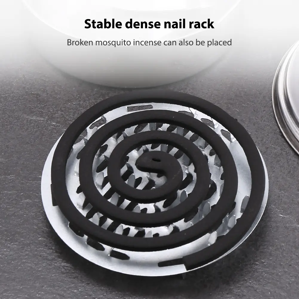 Metal Mosquito Coil Holder with Lid and Handle Incense Burner Holder Mosquito Repellent Coil Holder for Home and Outdoor Camping