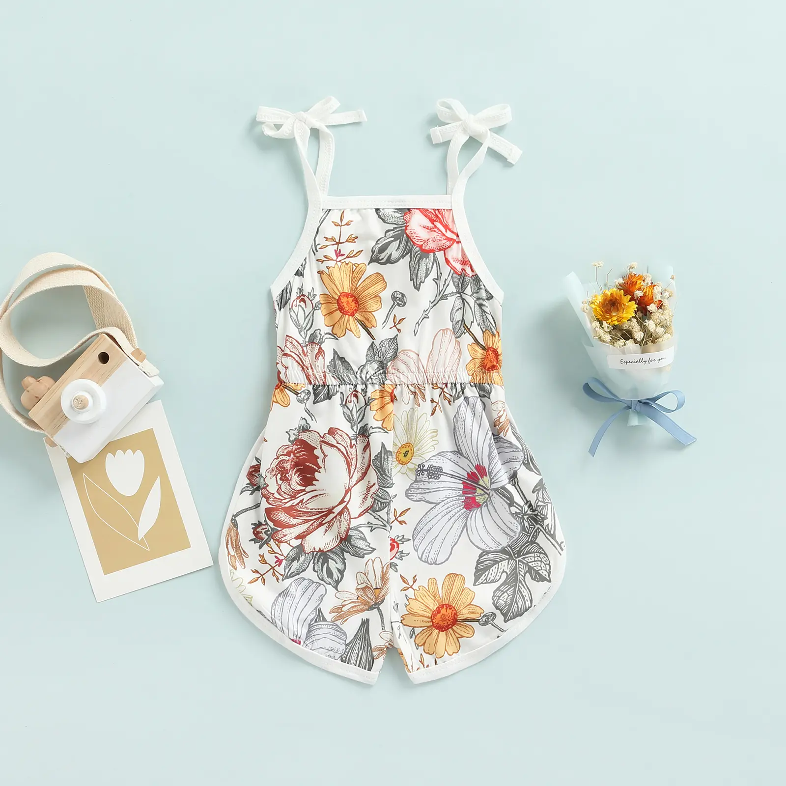 ma&baby 6M-3Y Baby Girl Jumpsuit Newborn Toddler Infant Floral Striped Romper Overalls Summer Clothing