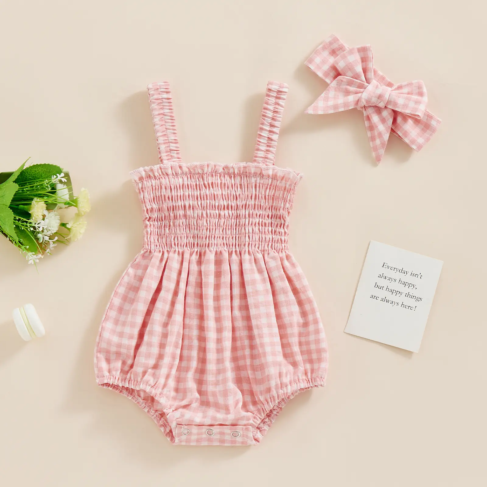 Ma&Baby 0-18M Baby Girls Rompers Newborn Infant Toddler Summer Sleeveless Jumpsuit Plaid Floral Print Sunsuit Playsuit