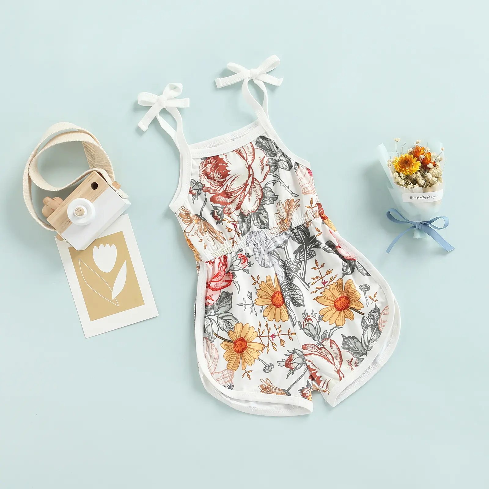ma&baby 6M-3Y Baby Girl Jumpsuit Newborn Toddler Infant Floral Striped Romper Overalls Summer Clothing