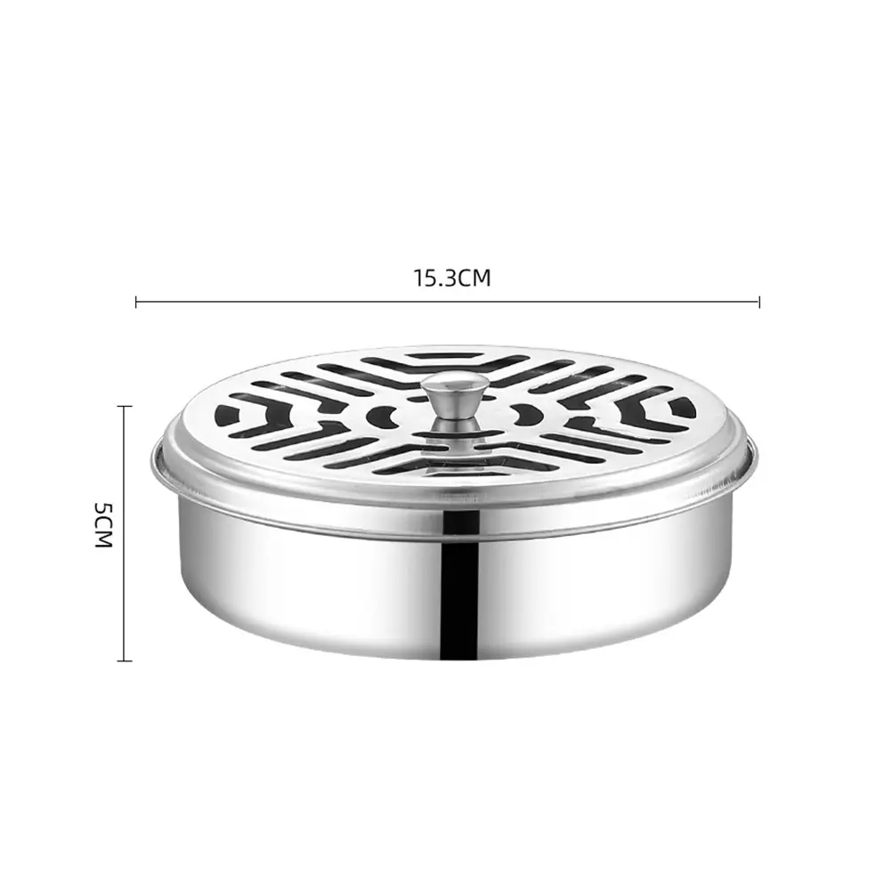 Metal Mosquito Coil Holder with Lid and Handle Incense Burner Holder Mosquito Repellent Coil Holder for Home and Outdoor Camping