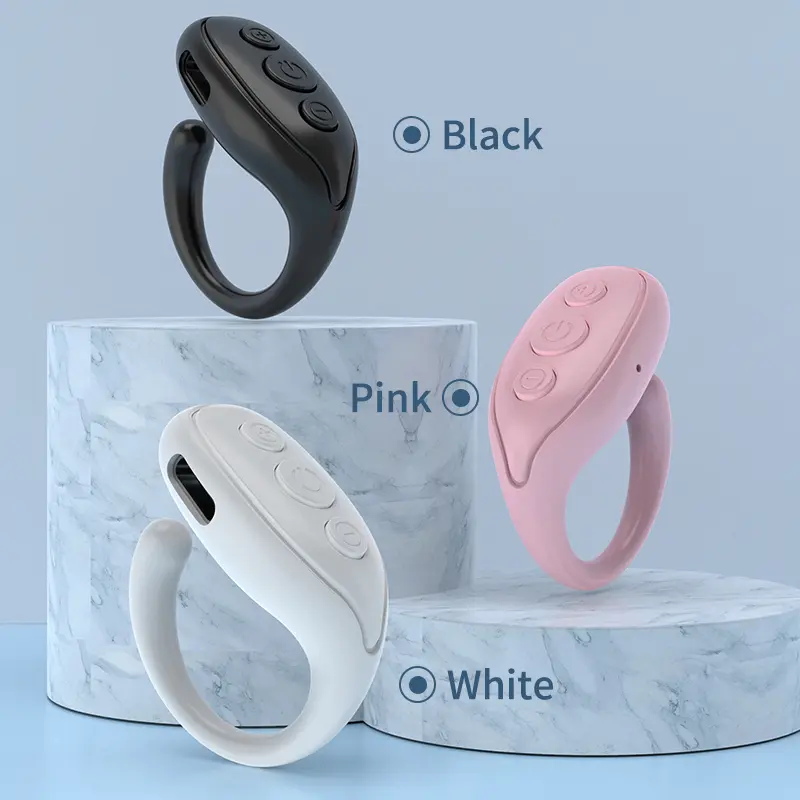 Smart Bluetooth-compatible V5.3 Remote Control Portable Automatic Page Turner Fingertip Selfie Video Controller for Mobile Phone