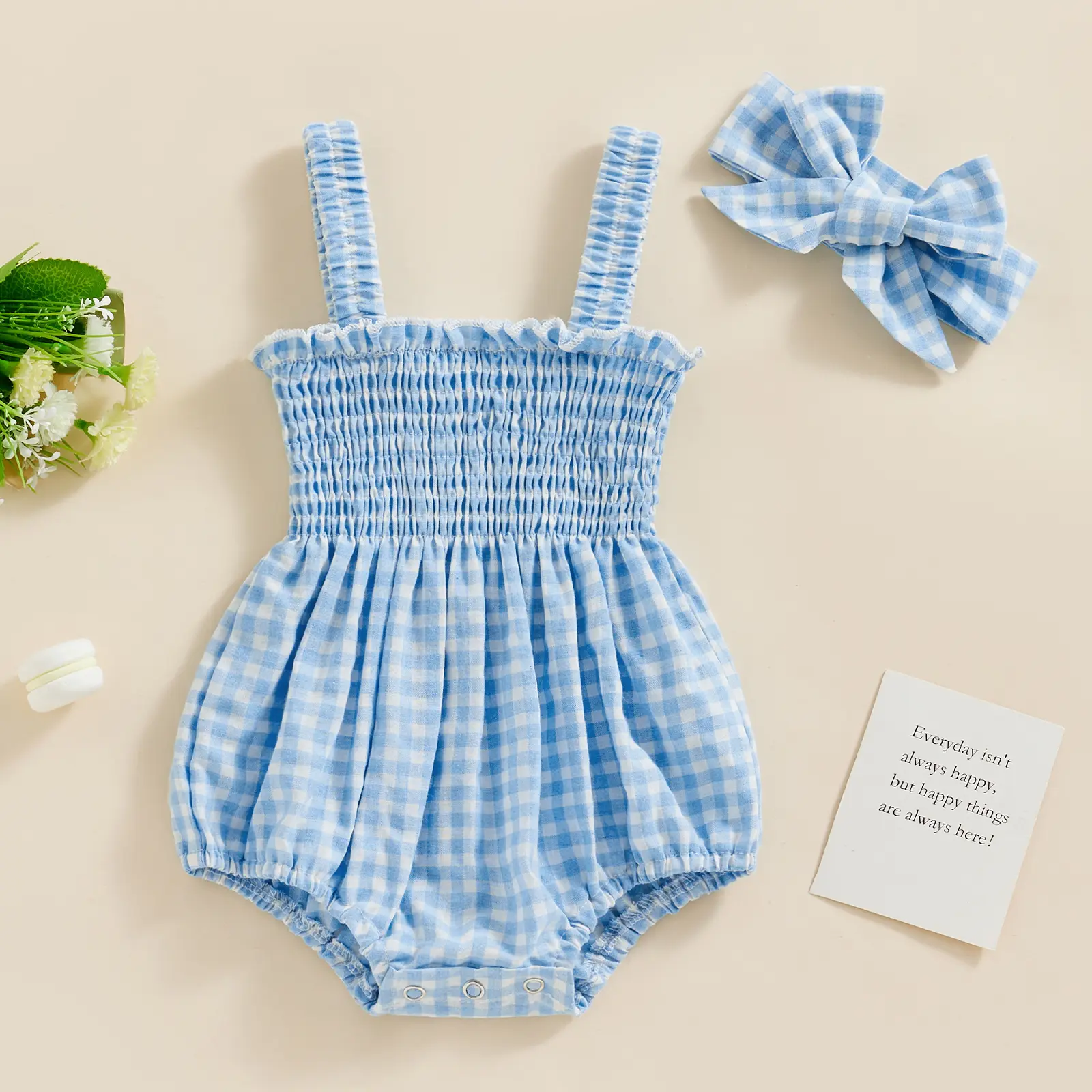 Ma&Baby 0-18M Baby Girls Rompers Newborn Infant Toddler Summer Sleeveless Jumpsuit Plaid Floral Print Sunsuit Playsuit