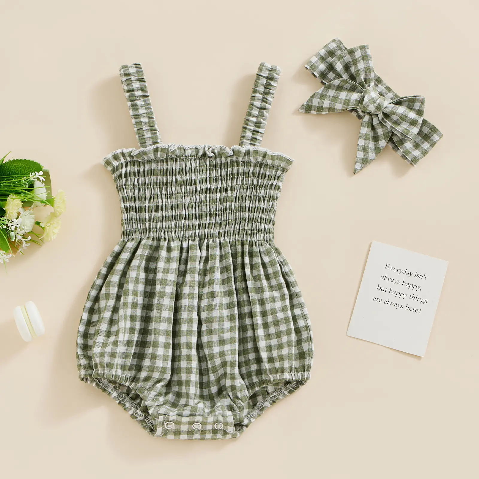 Ma&Baby 0-18M Baby Girls Rompers Newborn Infant Toddler Summer Sleeveless Jumpsuit Plaid Floral Print Sunsuit Playsuit