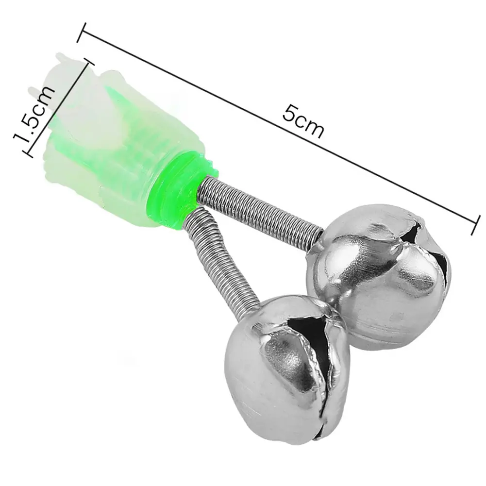 10 Pcs Fishing Bells Fishing Bite Alarms Bell Rod Clip Tip Twin Spiral Bells Night Fishing Rod Bite Bait Alarm