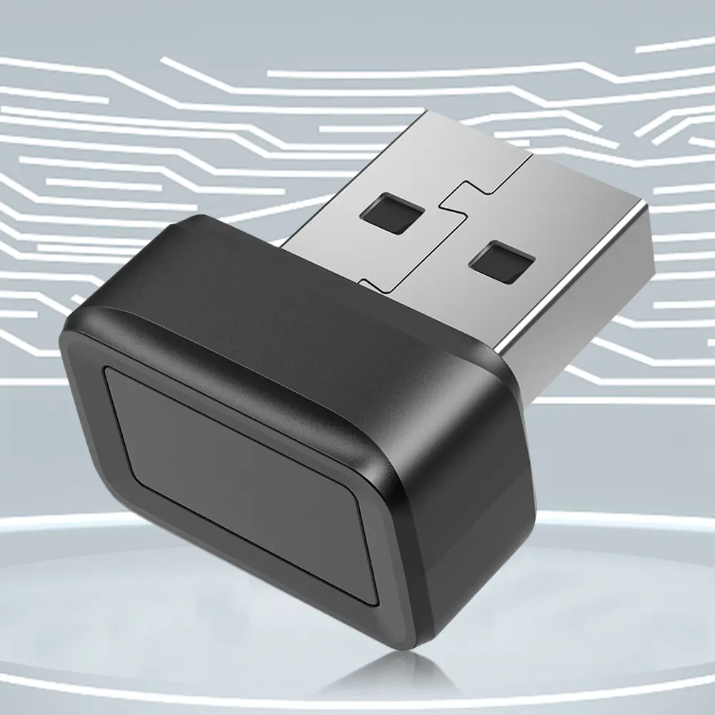 USB Fingerprint Key Reader FIDO U2F Portable Security Key Windows Hello Anti-Spoofing Mini Fingerprint Reader 360° Touch for PC
