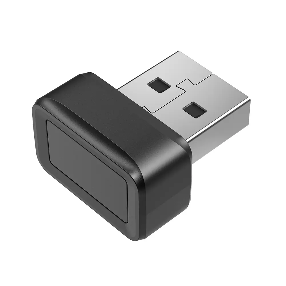 USB Fingerprint Key Reader FIDO U2F Portable Security Key Windows Hello Anti-Spoofing Mini Fingerprint Reader 360° Touch for PC
