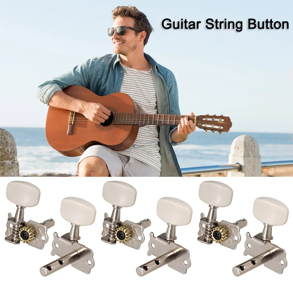 6pcs Guitar Tuners Replacement Guitar 3 Left 3 Right Open String Button Tuning Pegs Machine Head Key Peg Tuners