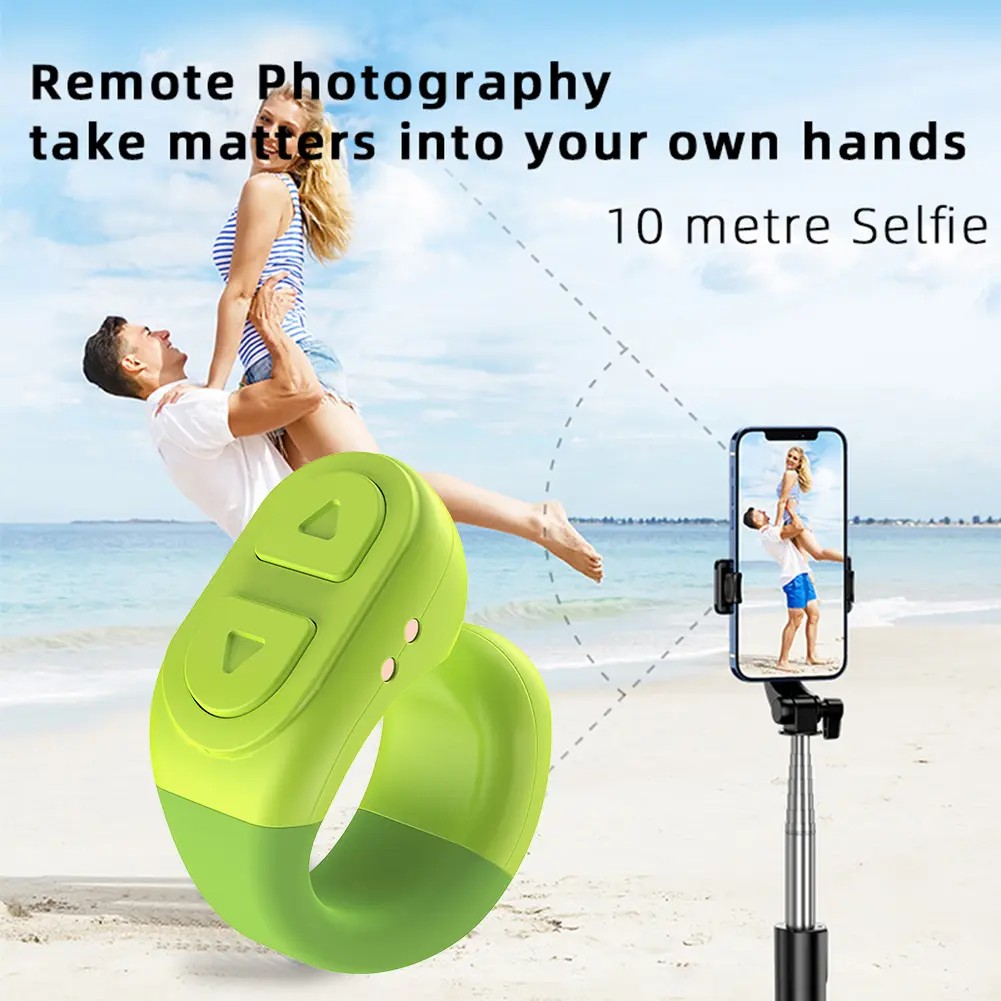 For Tiktok Fingertip Remote Scrolling Ring Wireless Camera Shutter Selfie Button Bluetooth 5.0 With Phone Stand For TIK Tok