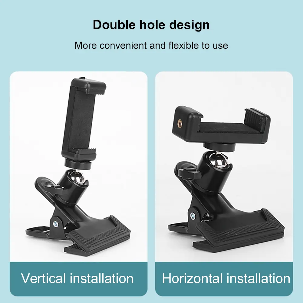 Guitar Head Clip Adjustable Angle Mobile Phone Holder Stand Multifunctional Guitar Head Phone Mount for Home Music Recording
