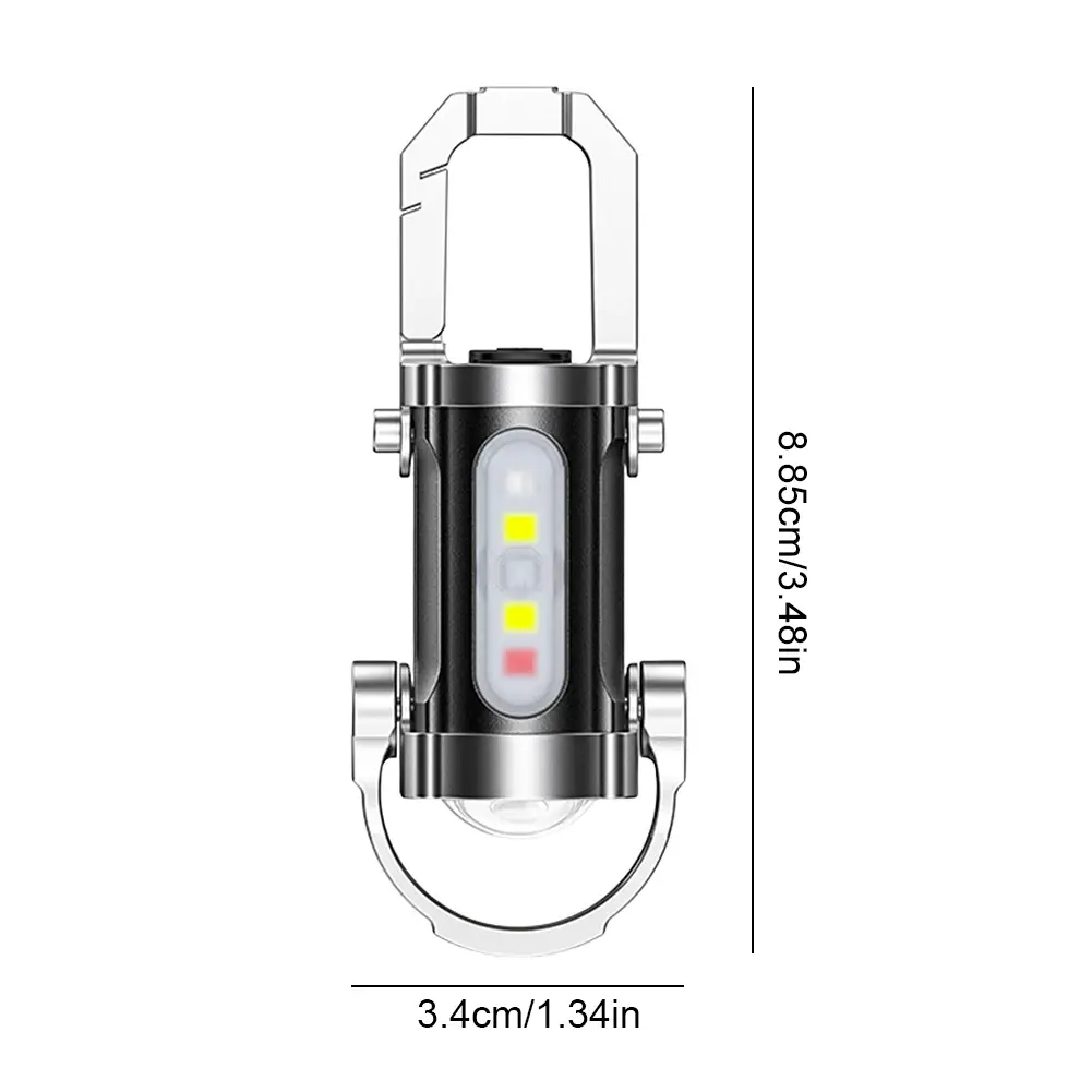 Powerful COB LED Flashlight Keychain USB Rechargeable Portable Hanging Torch Ultralight Camping Lamp Waterproof for Camping
