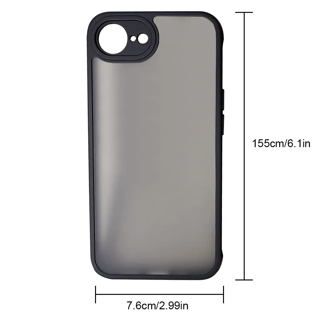 Frosted Translucent Case for iPhone 16E Matte Hard Cover Drop Protection Shockproof Frosted Translucent Phone Cover Anti-Scratch