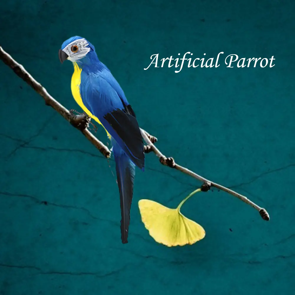 Artificial Simulation Foam Bird Creative Foam Feather Artificial Parrot Lawn Figurine Ornament Fake Animal Bird Home Ornament