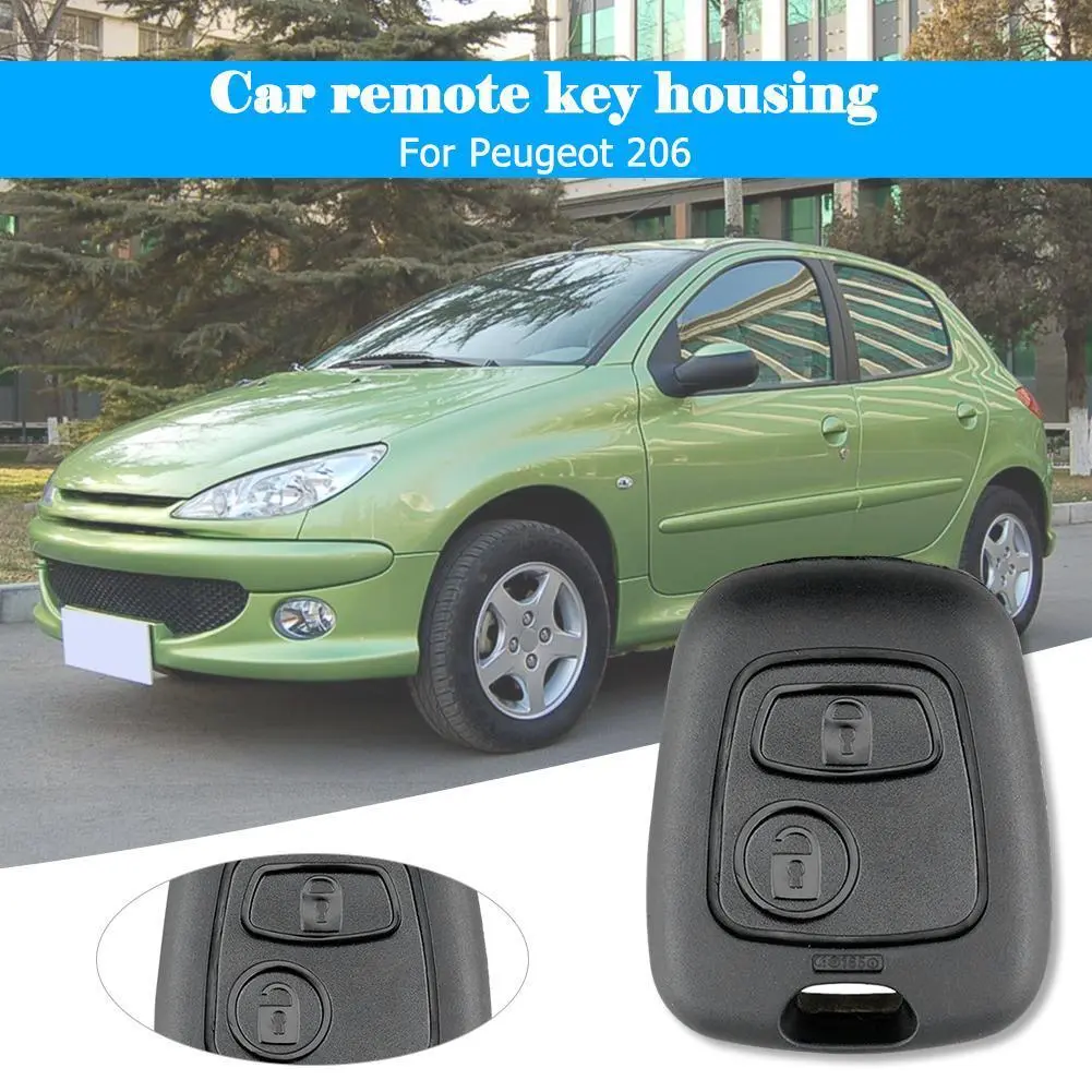 Practical Button Pad Replaceable ABS Button Key Shell Case Anti-collision Car Key Button Pad Wear-resistant for Peugeot 206