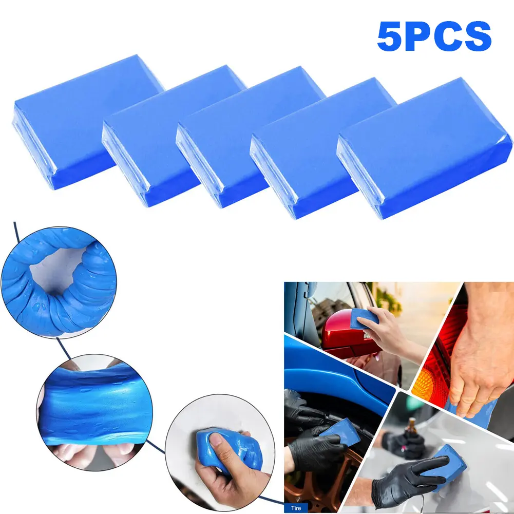 5Pcs Car Clay Bar Blue Vehicle Detailing Magic Cleaning Mud Car Cleaning Clay Bar Auto Detailing Cleaner Tool