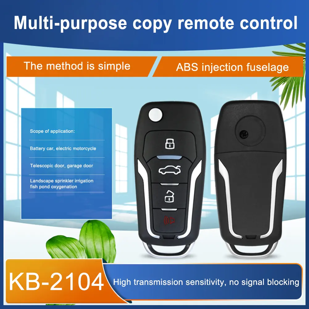 Copy Remote Controller 4 Buttons Gate Opener Remote 433.92 MHz Duplicator Key High Sensitivity for Car Home Garage Door Gate