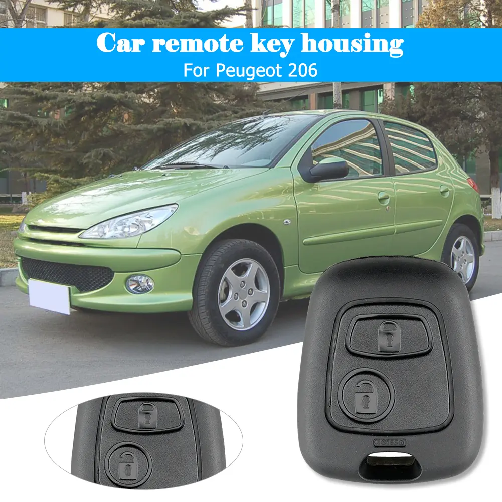 Practical Button Pad Replaceable ABS Button Key Shell Case Anti-collision Car Key Button Pad Wear-resistant for Peugeot 206