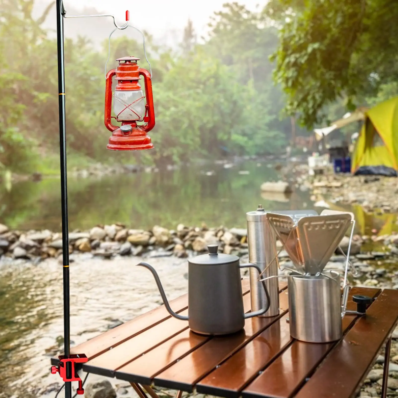 Light Pole Table Clamp Aluminum Alloy Pole Holder Table Clip Lantern Bracket Fixing Clip for Table Thickness Under 3cm