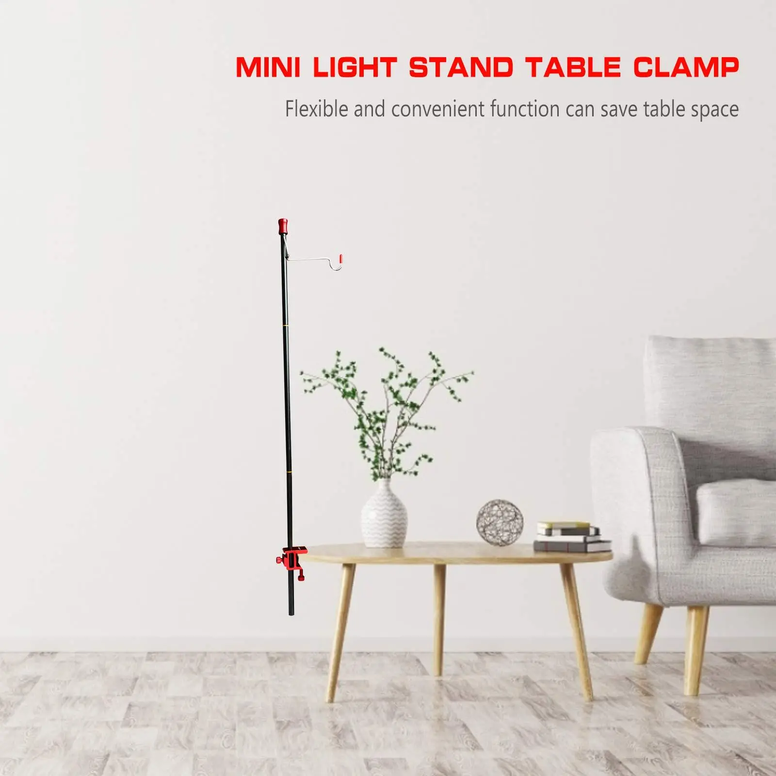 Light Pole Table Clamp Aluminum Alloy Pole Holder Table Clip Lantern Bracket Fixing Clip for Table Thickness Under 3cm